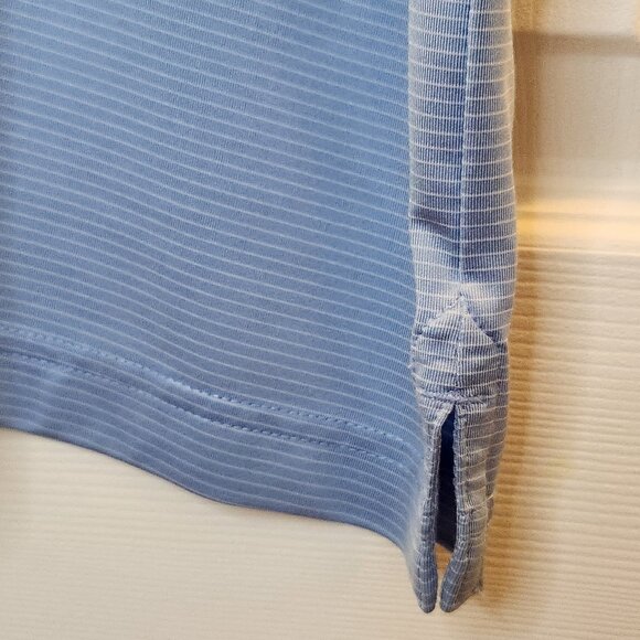 Roundtree & Yorke Performance XL Light Blue and White Stripped Polo - Picture 7 of 8